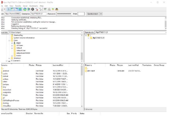 Image of FileZilla Configured